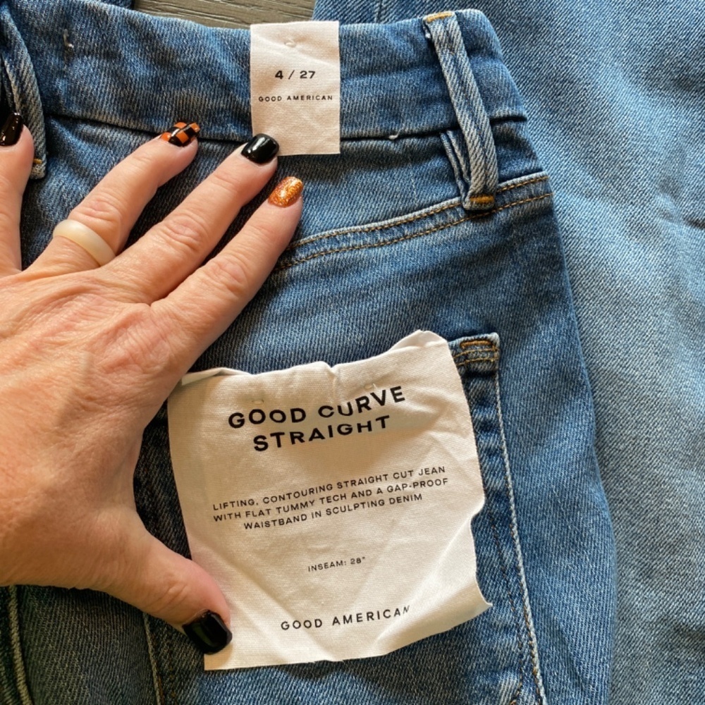 New! Good American Good Curve Straight Jean in Indigo nwt 33906 - Picture 10 of 16